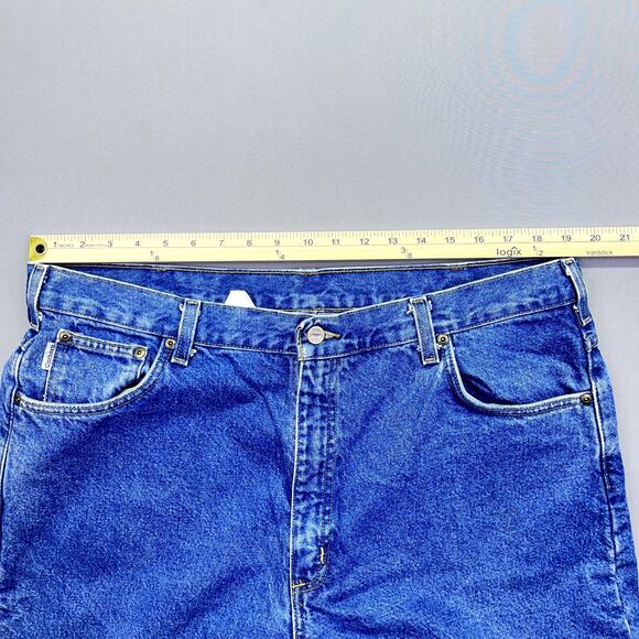 Vintage Carhartt Jeans B17 Relaxed Fit Blue Mens 38 Denim Zip Logo - Picture 10 of 16